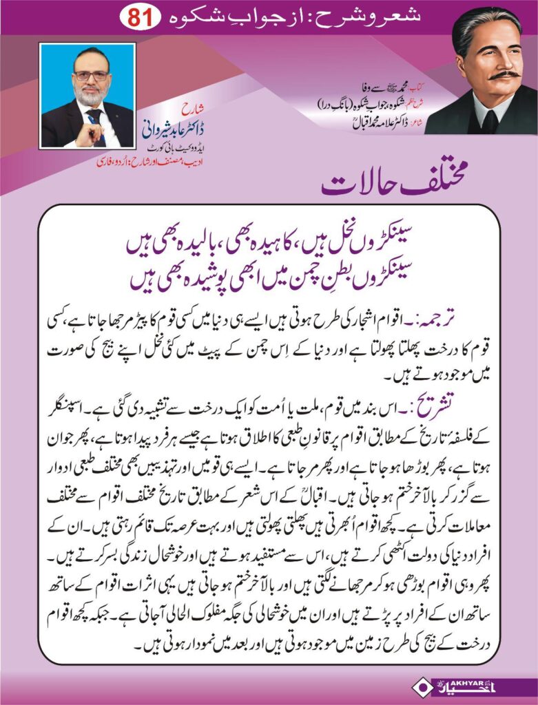 Sher o Sharah az Shikwa by Dr. Abid Sherwani Advocate
شعر و شرح از شکوہ، ڈاکٹر علامہ محمد اقبال
از ڈاکٹر عابد شیروانی ایڈووکیٹ